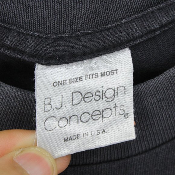 Vintage BJ Design Concepts T-Shirt Women's Black Short Sleeve Graphic One Size - Picture 6 of 10